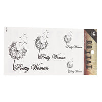 Load image into Gallery viewer, Klebetattoo schwarz Pusteblume Schreibschrift Pretty Woman 4 Motive 1 Bogen - chic - net.de
