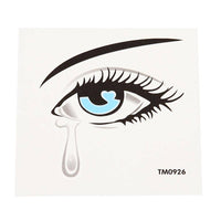 Load image into Gallery viewer, Klebetattoo temporär Auge schwarz weinend blaue Pupille Träne einzeln 1 Bogen - chic - net.de
