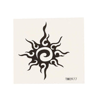 Load image into Gallery viewer, Klebetattoo temporär Tribal Sonne verschlängelt Spiralen Linien einzeln 1 Bogen - chic - net.de
