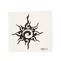Load image into Gallery viewer, Klebetattoo temporär Tribal Sonne verschlängelt Spiralen Linien einzeln 1 Bogen - chic - net.de
