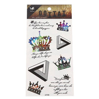 Cargar imagen en el visor de la galería, Klebetattoos Tattoo Kronen bunt All Sprüche Liebe Dreiecke 1 Bogen 8 Motive - chic - net.de
