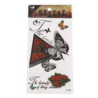 Load image into Gallery viewer, Klebetattoos Tattoo Schmetterlinge Rosen Dreieck Schrift 1 Bogen 3 Motive - chic - net.de
