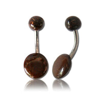 Load image into Gallery viewer, Kokosnuss Schale Organic Holz braun Bauchnabelpiercing Scheibe Bananenpiercing Edelstahl - chic - net.de
