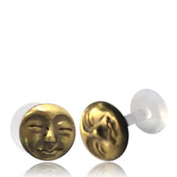 Load image into Gallery viewer, Labret Lippen Piercing Acryl Mondgesicht antik golden Brass Motiv Tragus - chic - net.de
