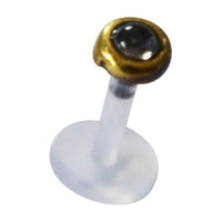 Load image into Gallery viewer, Labret Lippen Piercing Bio Acryl Amethyst antik golden Brass Tragus Conch Helix - chic - net.de
