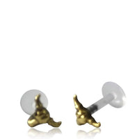 Load image into Gallery viewer, Labret Lippen Piercing Bio Acryl Büffel Schädel antik golden Brass Tragus Conch Helix - chic - net.de
