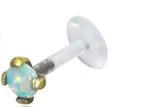 Cargar imagen en el visor de la galería, Labret Lippen Piercing Bio Plastic gold Brass Stein - chic - net.de
