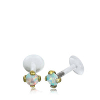 Cargar imagen en el visor de la galería, Labret Lippen Piercing Bio Plastic gold Brass Stein - chic - net.de
