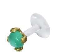 Cargar imagen en el visor de la galería, Labret Lippen Piercing Bio Plastic gold Brass Stein - chic - net.de
