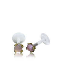 Cargar imagen en el visor de la galería, Labret Lippen Piercing Bio Plastic gold Brass Stein - chic - net.de
