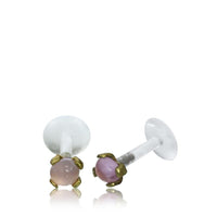 Cargar imagen en el visor de la galería, Labret Lippen Piercing Bio Plastic gold Brass Stein - chic - net.de
