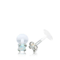 Cargar imagen en el visor de la galería, Labret Lippen Piercing Bio Plastic Silber Stein - chic - net.de
