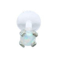 Cargar imagen en el visor de la galería, Labret Lippen Piercing Bio Plastic Silber Stein - chic - net.de
