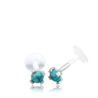 Cargar imagen en el visor de la galería, Labret Lippen Piercing Bio Plastic Silber Stein - chic - net.de
