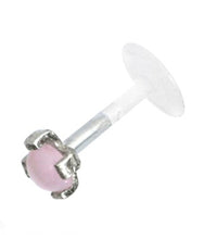 Cargar imagen en el visor de la galería, Labret Lippen Piercing Bio Plastic Silber Stein - chic - net.de
