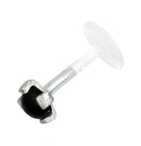 Cargar imagen en el visor de la galería, Labret Lippen Piercing Bio Plastic Silber Stein - chic - net.de
