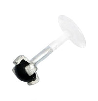 Cargar imagen en el visor de la galería, Labret Lippen Piercing Bio Plastic Silber Stein - chic - net.de
