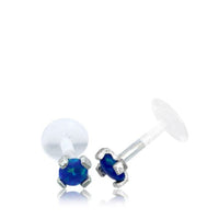 Cargar imagen en el visor de la galería, Labret Lippen Piercing Bio Plastic Silber Stein - chic - net.de
