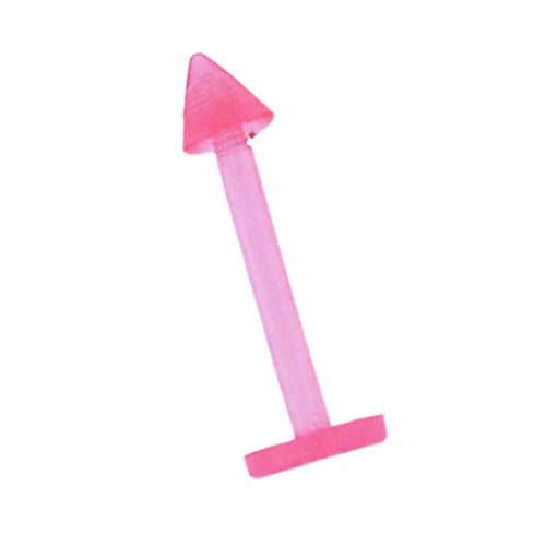 Labret modisches Piercing aus Kunststoff in pink flexibel mit Spitze Cone - chic - net.de