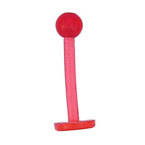 Labret modisches Piercing aus Kunststoff in rot flexibel mit Kugel - chic - net.de