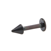 Load image into Gallery viewer, Labret Piercing 9 mm Edelstahl schwarz Cone Spitze - chic - net.de
