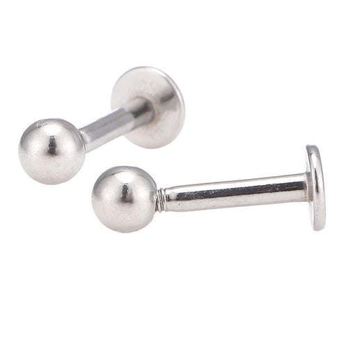 Labret Stecker modisches Piercing aus Edelstahl silber Farben mit Kugel 9,5 mm - chic - net.de