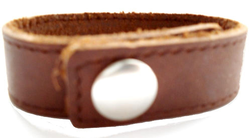 Lederarmband braun schmales Lederarmbänder Druckknopf Armband unisex nickelfrei Verschluss - chic - net.de