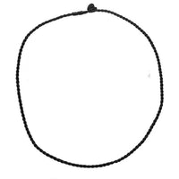 Load image into Gallery viewer, Leinen Faden Kette Kordel gewachst schwarz Knopfverschluss Schlaufe 50 cm - chic - net.de
