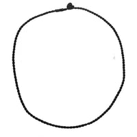 Load image into Gallery viewer, Leinen Faden Kette Kordel gewachst schwarz Knopfverschluss Schlaufe 50 cm - chic - net.de
