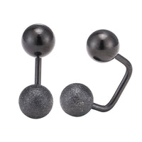Load image into Gallery viewer, Long Staples Barbell 90 Grad Schraubverschluss zwei Kugeln große Kugel glitzer schwarz - chic - net.de
