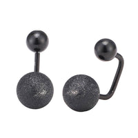 Load image into Gallery viewer, Long Staples Barbell 90 Grad Schraubverschluss zwei Kugeln schwarz glitzer - chic - net.de
