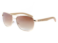Load image into Gallery viewer, LOOX Sonnenbrille Pilotenbrille 400UV getönt Bambusholz Bügel rot - Modell Saigon - chic - net.de
