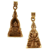 Load image into Gallery viewer, Messing Anhänger Buddha Schneidersitz plastisch beidseitig Kette Tribal antik - chic - net.de
