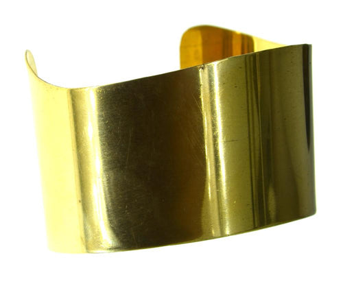 Messing Armreif antik gold Welle breit offen 46mm - chic - net.de