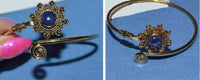 Load image into Gallery viewer, Messing Armreif antik Lapis gold Partikel Kugeln Blume verstellbar antik Tribal Schmuck - chic - net.de
