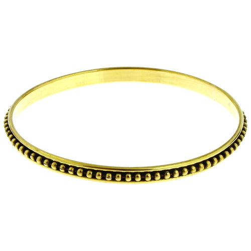 Messing Brass Armreif golden schwarz schmal Halbkugeln nickelfrei 68 mm antik Tribal Schmuck - chic - net.de