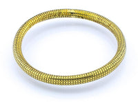 Load image into Gallery viewer, Messing Brass Armreif rund golden Plättchen oxidiert antik Tribal 65 mm Schmuck - chic - net.de
