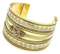 Load image into Gallery viewer, Messing Brass Armreif Spirale Knoten Ketten oxidiert gold nickelfrei antik Seile Tribal Schmuck - chic - net.de
