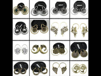 Load image into Gallery viewer, Messing Ohrringe gold Blume antik Bogen Piercing - chic - net.de

