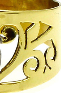 Load image into Gallery viewer, Messing Ringe Amethyst lila rund Spiralen breit antik golden nickelfrei Tribal - chic - net.de
