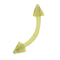 Load image into Gallery viewer, modischer Piercing curved Barbell mit Cones aus flexiblem Kunststoff in Gelb transparent - chic - net.de
