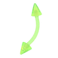 Load image into Gallery viewer, modischer Piercing curved Barbell mit Cones aus flexiblem Kunststoff in Neongelb - chic - net.de
