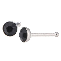 Load image into Gallery viewer, modischer Piercing mini straight Barbell schwarzer Zirkonia Stein Edelstahl - chic - net.de
