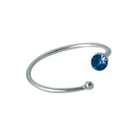 Load image into Gallery viewer, Nostril Kristall Piercing Nasenring 925 Sterling Silber blau versetzt Kugelende Glitzer - chic - net.de
