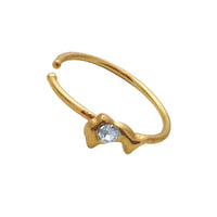 Load image into Gallery viewer, Nostril Piercing Nasenring 925 Silber vergoldet Kristall Delfin weiß Glitzer Kugelenden - chic - net.de
