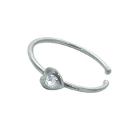 Load image into Gallery viewer, Nostril Piercing Nasenring 925 Sterling Silber Kristall Herz weiß Glitzer Kugelenden - chic - net.de
