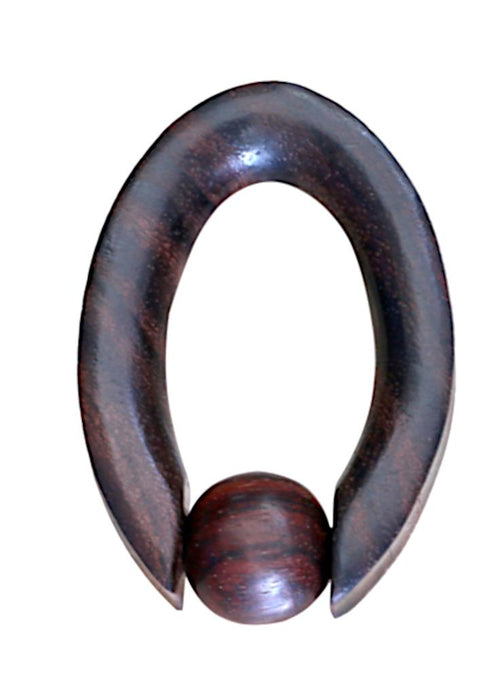 Ohrgewicht Klemmkugel Ring Narraholz 12mm Piercing oval - chic - net.de