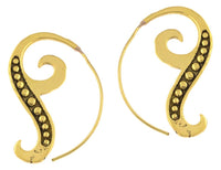 Load image into Gallery viewer, Ohrhänger Spirale Haken Punktekette Messing antik golden Tribal Piercing Ohrringe - chic - net.de
