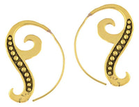 Load image into Gallery viewer, Ohrhänger Spirale Haken Punktekette Messing antik golden Tribal Piercing Ohrringe - chic - net.de
