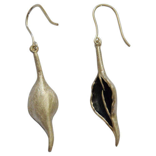 Ohrringe 925 Sterling Silber Blüte 40mm lang oxidiert - chic - net.de
